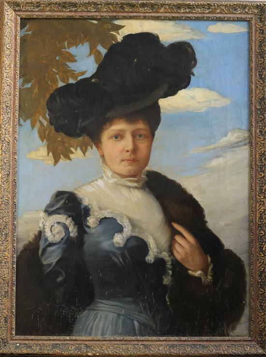 Scottish School Portrait of Isabella Proctor-Patterson of Aberdeen 34 x 25in.